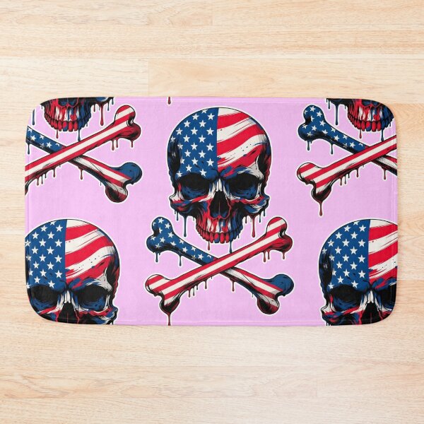 Item preview, American Flag Skull Dripping Crossbones Art designed and sold by Skulls & Calaveras.