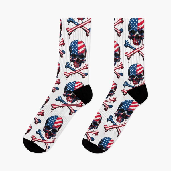 Item preview, American Flag Skull Dripping Crossbones Art designed and sold by Skulls & Calaveras.