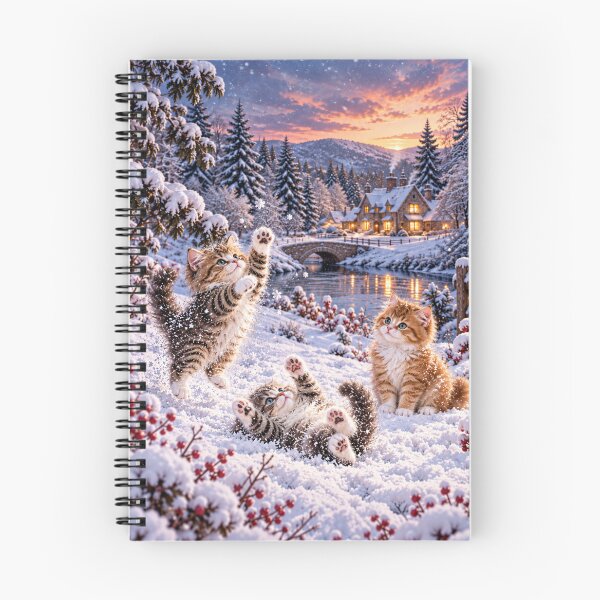Item preview, Playful Winter Kittens in Snow designed and sold by Meandmyshop.
