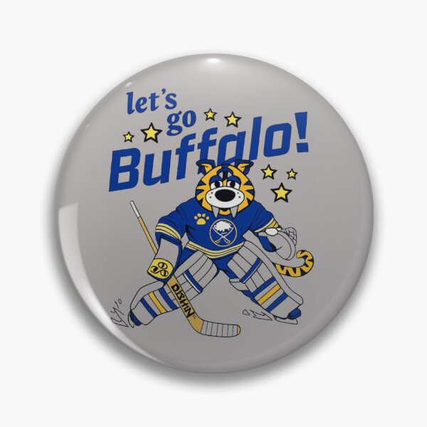 Item preview, Lets Go Buffalo Sabres Tiger Goalie Mascot Hockey Blue Yellow Stars NHL Fan Art Apparel Gift designed and sold by saovipgames.