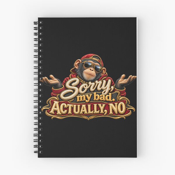 Item preview, Funny Monkey Quote – Sorry My Bad Actually No Embroidered Chimp Design designed and sold by Emoji Emblems.