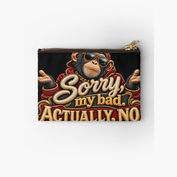 Item preview, Funny Monkey Quote – Sorry My Bad Actually No Embroidered Chimp Design designed and sold by Emoji Emblems.