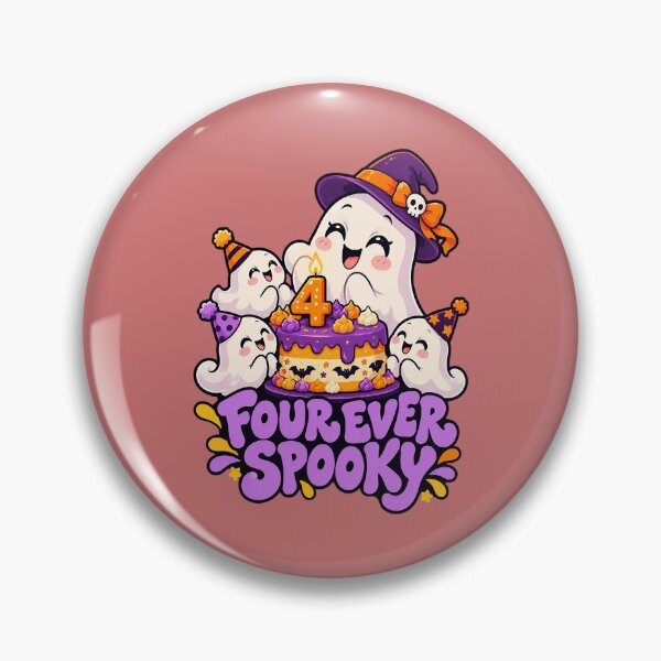 Item preview, Four Ever Spooky Funny Ghosts 4th Birthday Halloween Party designed and sold by Endless7Art.