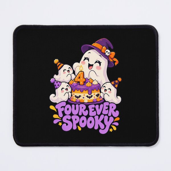 Item preview, Four Ever Spooky Funny Ghosts 4th Birthday Halloween Party designed and sold by Endless7Art.