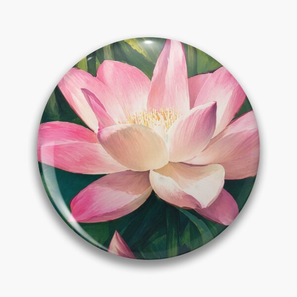 Item preview, Blooming Pink Lotus with Leaves designed and sold by Laeton Designs.