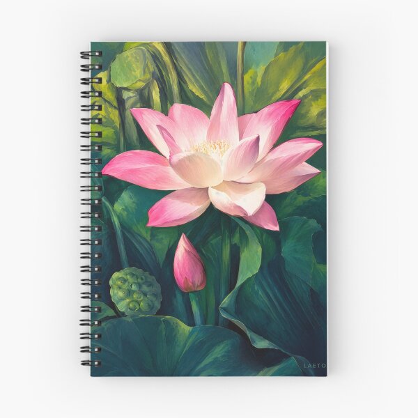 Item preview, Blooming Pink Lotus with Leaves designed and sold by Laeton Designs.