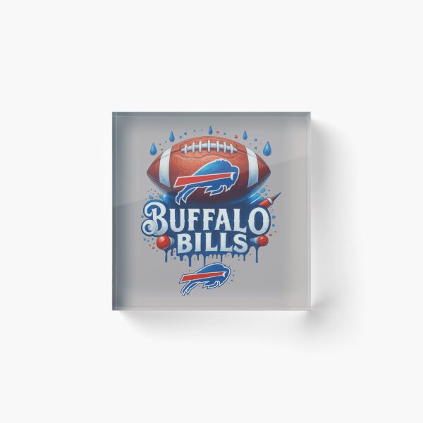 Artikelvorschau, Buffalo Bills Football-Logo mit tropfender Farbe und Regenwasserspritzern – NFL-Fanartikel-Geschenk entworfen und verkauft von saovipgames.