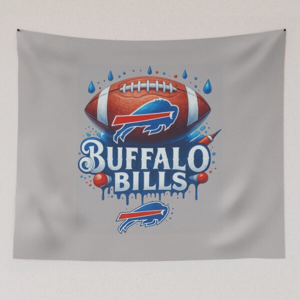 Item preview, Buffalo Bills Football Logo Dripping Paint Rain Water Splash NFL Team Fan Art Apparel Gift designed and sold by saovipgames.