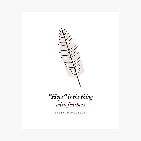 Item preview, La esperanza es algo que tiene plumas - Emily Dickinson Feather designed and sold by Rilindi.