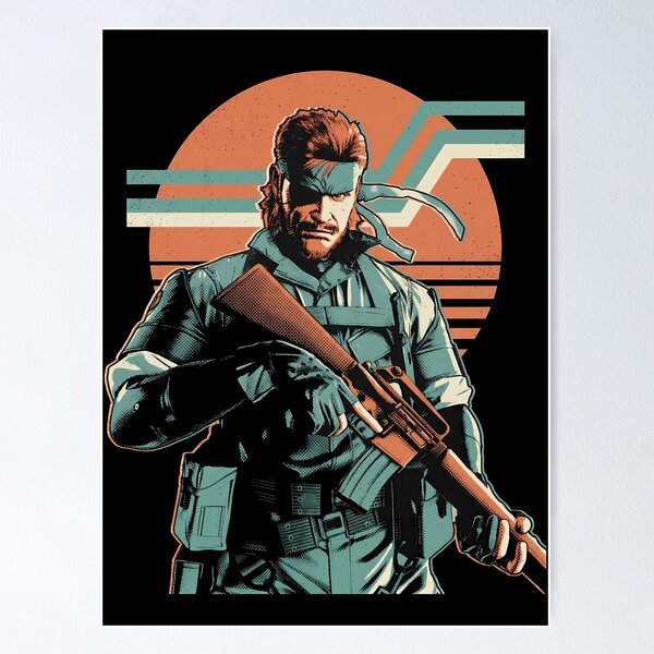 Item preview, Big Boss Metal Gear Solid Retro Gaming Graphic Tee designed and sold by Senpaiwaves.