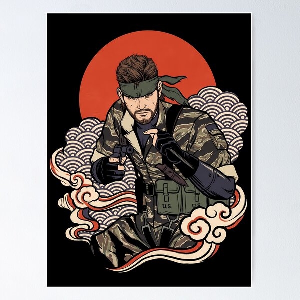 Item preview, Naked Snake Metal Gear Solid 3 Ukiyo-e Anime Gaming Streetwear Tee designed and sold by Senpaiwaves.