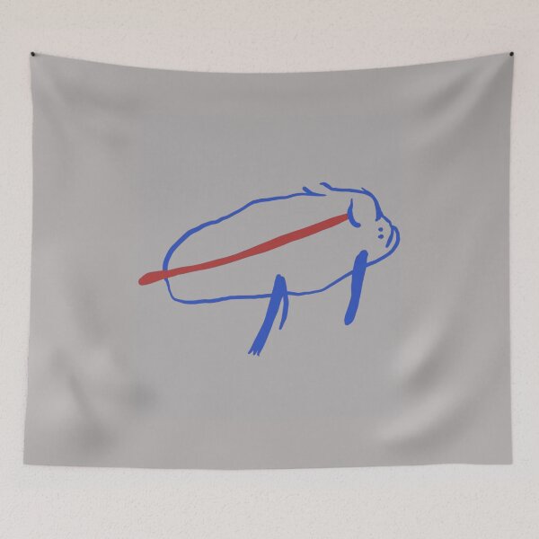 Item preview, Buffalo Bills Minimal Blue Outline Charging Buffalo Logo Sketch Style Fan Art Apparel Gift designed and sold by saovipgames.