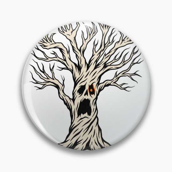 Item preview, Screaming Haunted Tree Retro Risograph Print designed and sold by AURA Vibes.