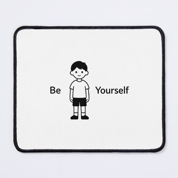 Item preview, Minimalist boy in black and white "Be Yourself" designed and sold by Abstr4ct W0rld.