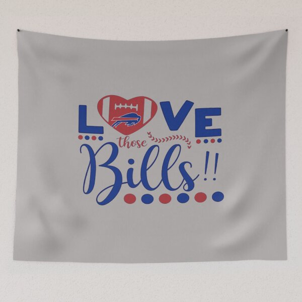 Item preview, Love Those Bills Heart Football Logo Script Text Buffalo NFL Fan Art Apparel Gift designed and sold by saovipgames.