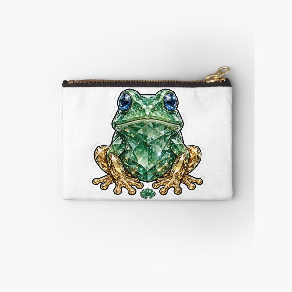 Item preview, Frog Crystal Sticker - Jade Green Diamond Frog Gold Legs designed and sold by Crystal Critters .