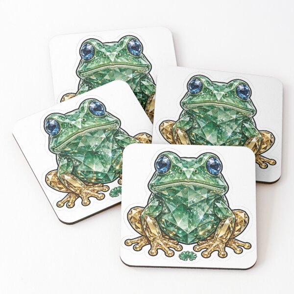 Item preview, Frog Crystal Sticker - Jade Green Diamond Frog Gold Legs designed and sold by Crystal Critters .