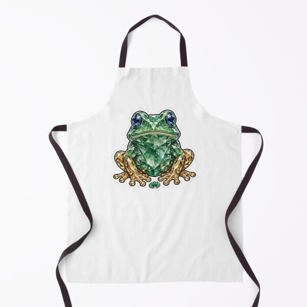 Item preview, Frog Crystal Sticker - Jade Green Diamond Frog Gold Legs designed and sold by FineLineBotanical .