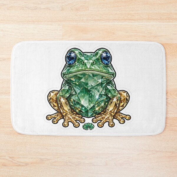 Item preview, Frog Crystal Sticker - Jade Green Diamond Frog Gold Legs designed and sold by Crystal Critters .