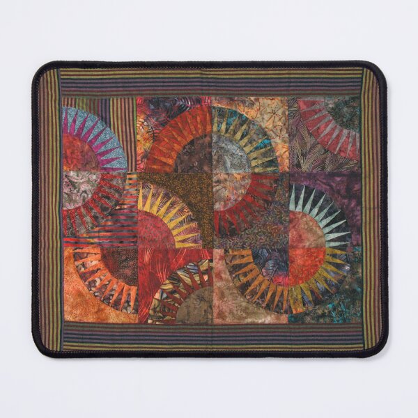 Item preview, Batik Sunburst Wall Hanging With Abstract Geometric Circles And Warm Earth Tones designed and sold by sraab8.