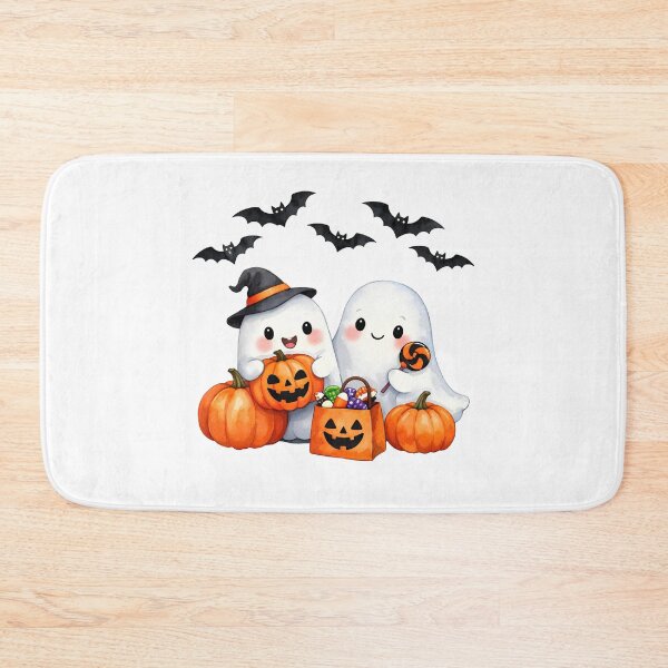 Item preview, Watercolor Halloween Ghosts with Pumpkins and Candy  designed and sold by silviaol.