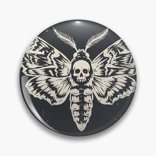 Item preview, Skull Moth Hand Carved Linocut Halloween designed and sold by AURA Vibes.
