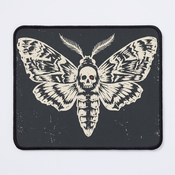 Item preview, Skull Moth Hand Carved Linocut Halloween designed and sold by AURA Vibes.