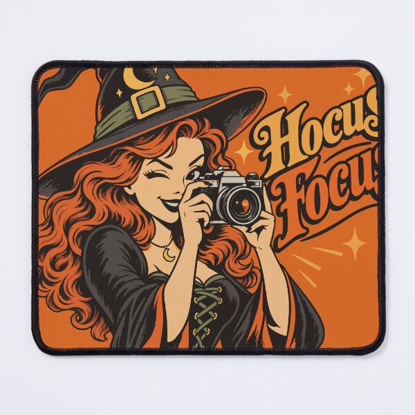 Item preview, Halloween art - Hocus Focus - witch with camera designed and sold by luckysolo.