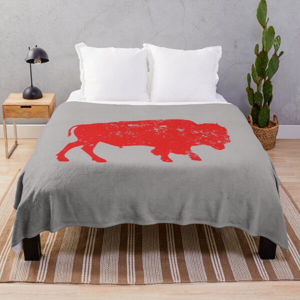 Item preview, Buffalo Red Silhouette Distressed Charging Bison Logo Simple Bold Fan Art Apparel Gift designed and sold by saovipgames.