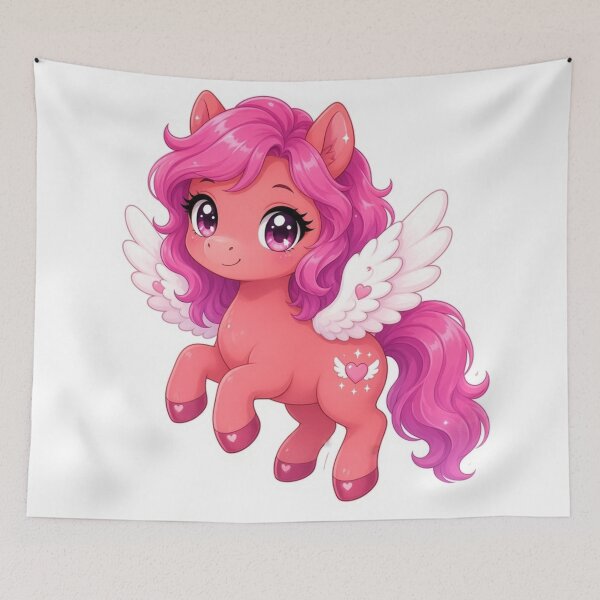 Item preview, Cute Pink Winged red Pegasus unicorn Fantasy Pony designed and sold by ExploreAura Studio.