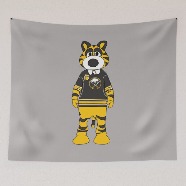 Item preview, Buffalo Sabres Tiger Mascot Standing Black Jersey Yellow Black Hockey NHL Fan Art Apparel Gift designed and sold by saovipgames.
