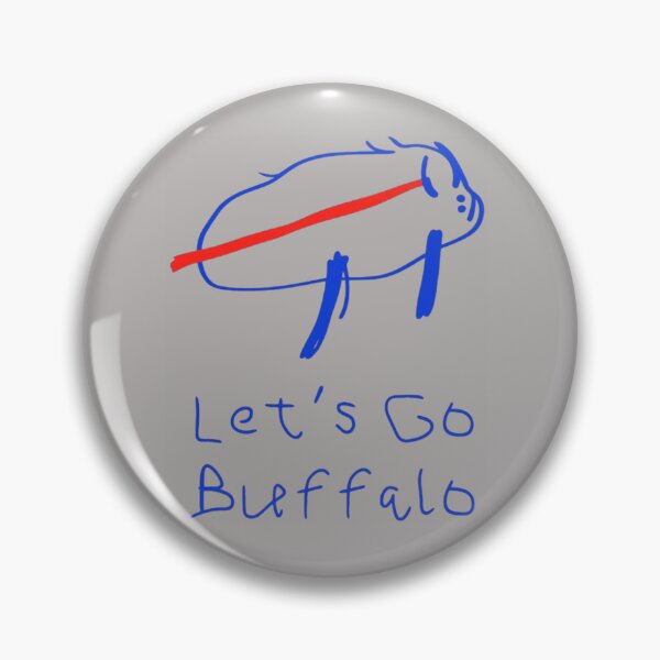 Item preview, Lets Go Buffalo Blue Outline Charging Buffalo Sketch Handwritten Text Fan Art Apparel Gift designed and sold by saovipgames.