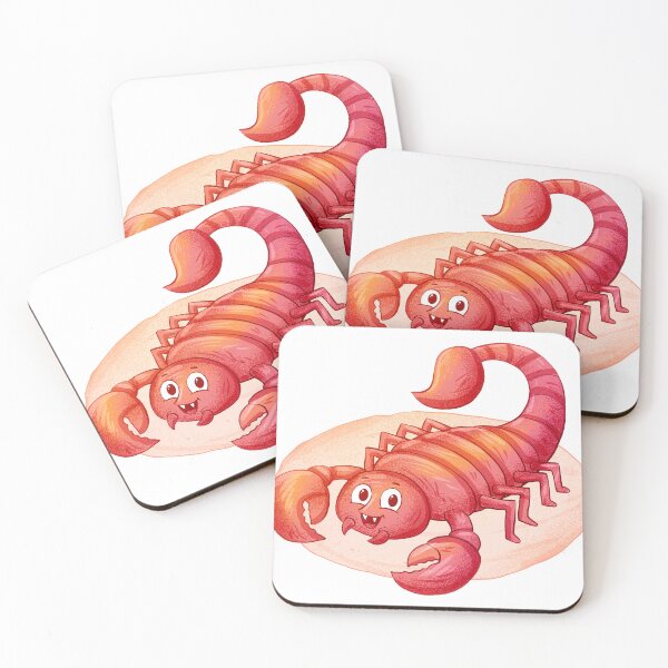Item preview, Cute Red Cartoon Scorpion Cute Animal Watercolor Illustration designed and sold by PIXeez⭐️⭐️⭐️⭐️⭐️.