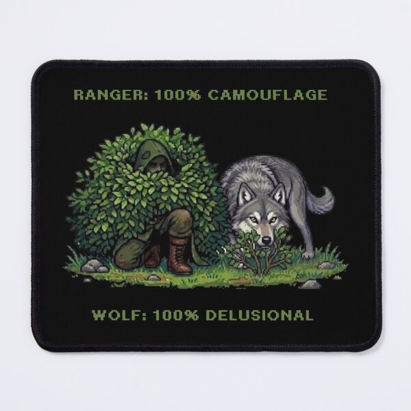 Item preview, Ranger Camouflage Wolf Delusional designed and sold by PassiveBuffsCo.