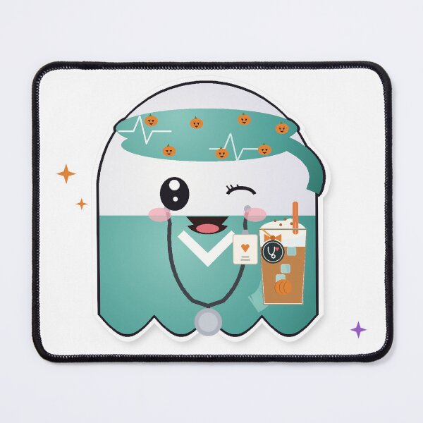 Item preview, Winking Nurse Ghost Sticker | Pumpkin Spice Latte Halloween Decal designed and sold by mryan78.