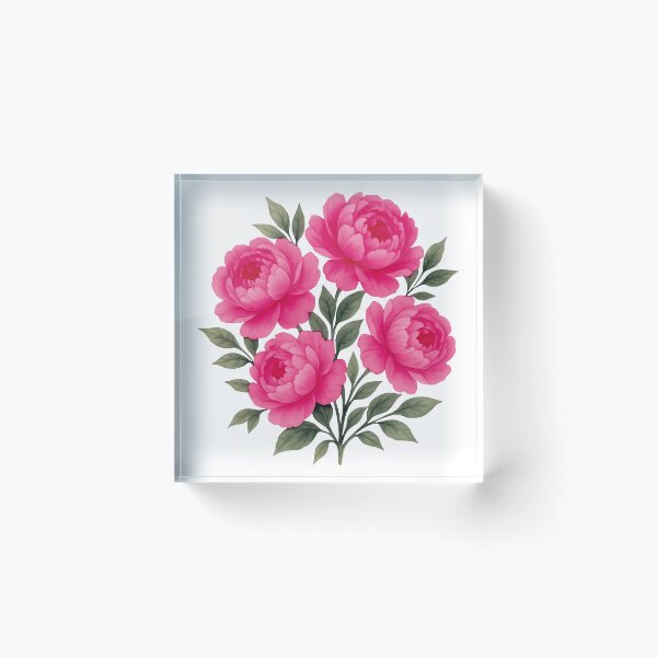 Item preview, Watercolor Pink Magenta Peony Floral Bouquet Shapes Mania designed and sold by Shapes-Mania.