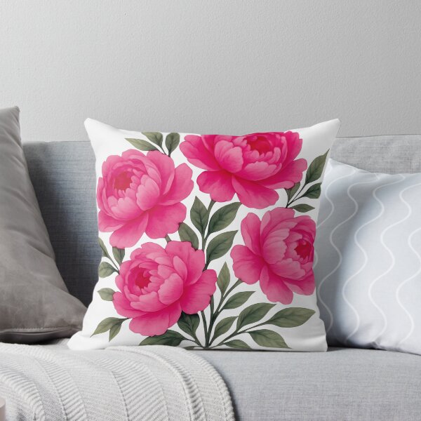 Item preview, Watercolor Pink Magenta Peony Floral Bouquet Shapes Mania designed and sold by Shapes-Mania.