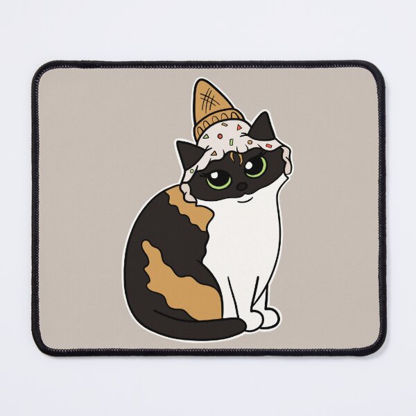Item preview, Calico Cat Wearing a Ice Cream Hat Costume Halloween designed and sold by Sollomio.