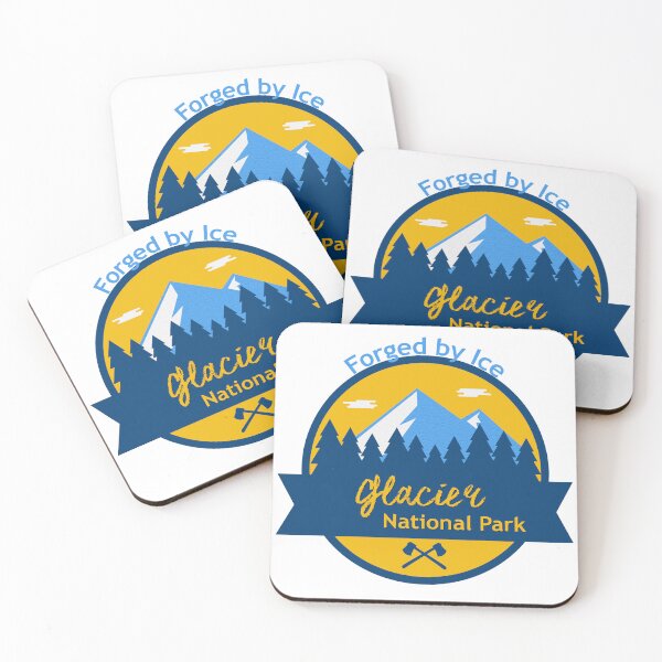 Item preview, Glacier National Park Badge | Forged by Ice Vintage Montana Mountain Travel Design designed and sold by DonnaRaine.
