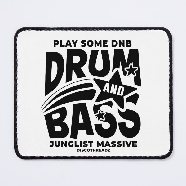Item preview, DRUM AND BASS - Play Some Star (Black) designed and sold by Discothreadz.