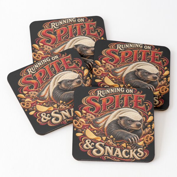 Item preview, Funny Honey Badger Quote – Running on Spite & Snacks Embroidered Design designed and sold by Emoji Emblems.