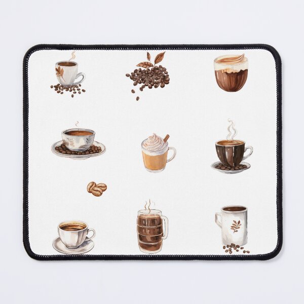 Item preview, Watercolor Coffee Lover's Cups with Coffee and Coffee Beans designed and sold by silviaol.