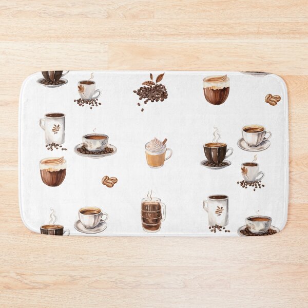 Item preview, Watercolor Coffee Lover's Cups with Coffee and Coffee Beans  designed and sold by silviaol.