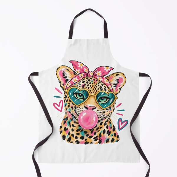 Item preview, ?Colorful Leopard with Heart Sunglasses & Bubblegum – Cute Pop Art Animal Design designed and sold by mik lor.