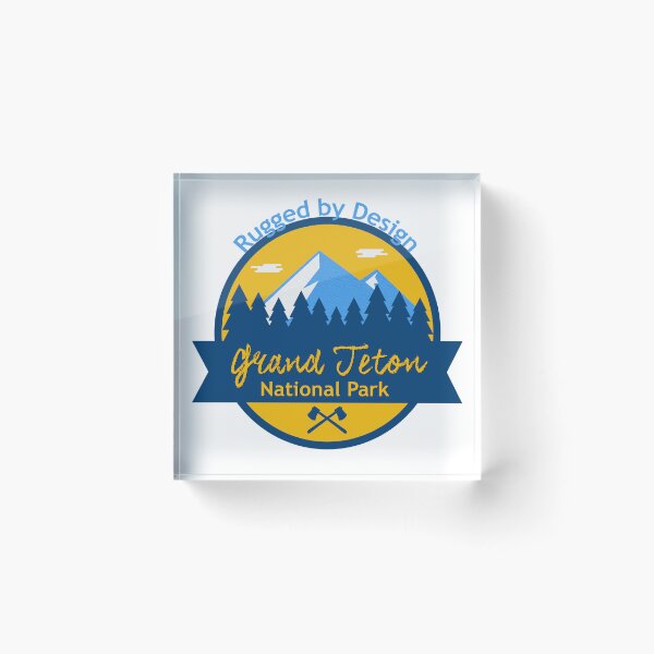 Item preview, Grand Teton National Park Badge | Rugged by Design Vintage Wyoming Mountain Travel Design designed and sold by DonnaRaine.
