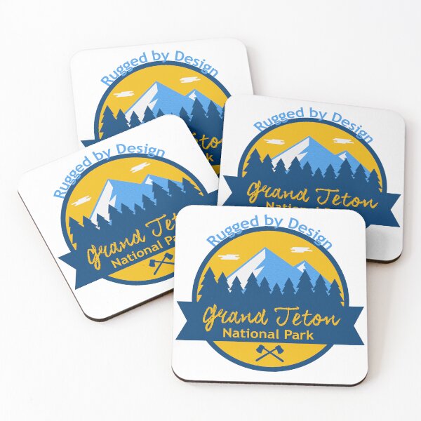 Item preview, Grand Teton National Park Badge | Rugged by Design Vintage Wyoming Mountain Travel Design designed and sold by DonnaRaine.
