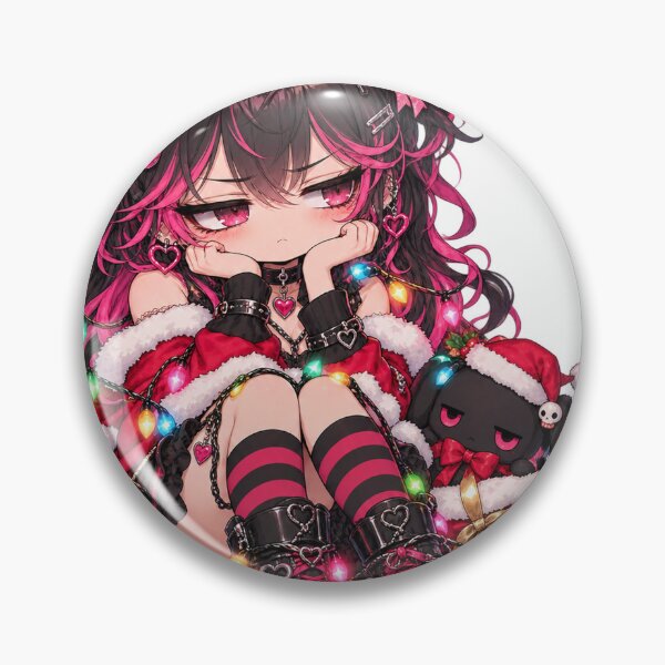 Item preview, Forced Festive – Bored Goth Christmas Chibi Girl designed and sold by Kubbykat.