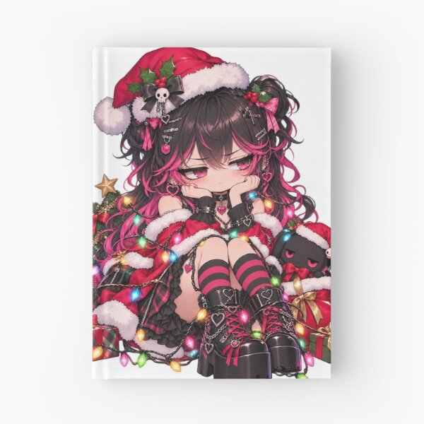 Item preview, Forced Festive – Bored Goth Christmas Chibi Girl designed and sold by Kubbykat.