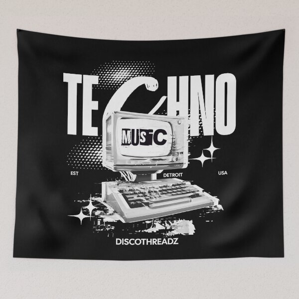 Item preview, TECHNO - Retro Computer (White) designed and sold by Discothreadz.