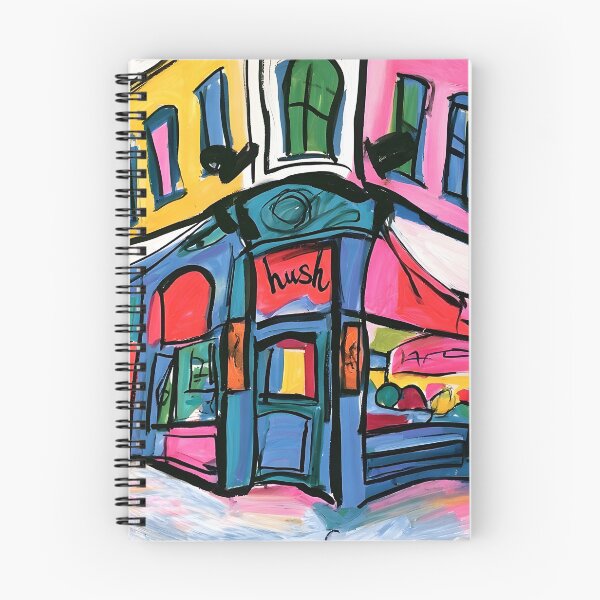 Item preview, Vibrant Corner Cafe in a Colorful City Street with Bold Urban Architecture and Artistic Expression designed and sold by OlfactoART Studio.